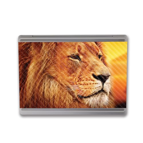 Image of MightySkins Carbon Fiber Skin Compatible with Microsoft Surface Laptop Go 3 (2023) Full Wrap Kit - Lion Pride | Protective, Durable Textured Carbon Fiber Finish | Made in The USA