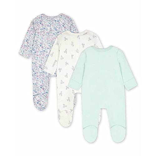 Image of Mothercare Solid Cotton Girls Sleepsuits (S22WE789-P)