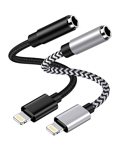 Image of 3.5mm to Lightning Adapter, Apple Dongle Jack Converter for Aux Cable Wire [Mfi Certified]2pack Male to Female Headphones /Earbuds Ox Connector for iPhone 14 Pro Max 13 12 11 XR XS SE 8 Plus iPad iPod