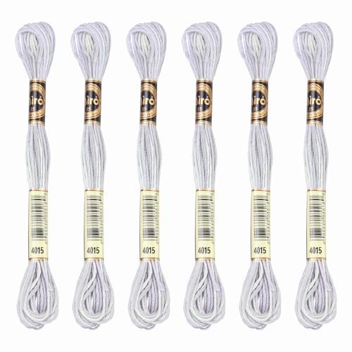 Image of PATIKIL 6 Skeins Embroidery Floss, Polyester Embroidery Threads Bracelets String for Cross-Stitch Hand Embroidery, Light Gray