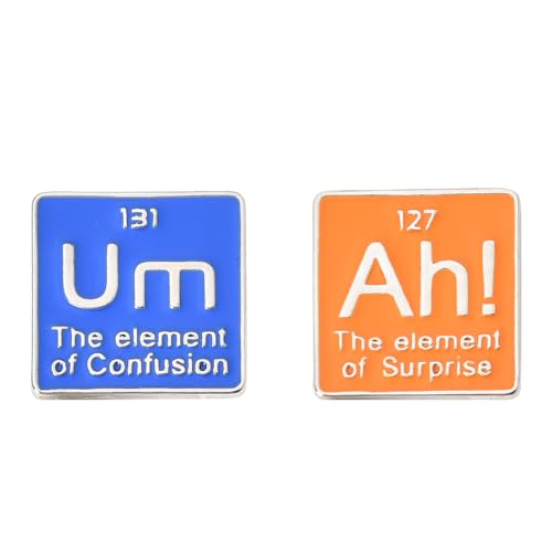 Funny Chemistry Elements Brooch Pins for Chemistry Students Teachers Birthday Graduation Gifts for Science Chemistry Enthusiasts Lapel Pin Enamel Brooch Set 2 Pcs