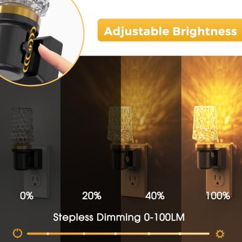 Image of L LOHAS LED Amber Night Light,Yellow Nightlight,Dimmable 100LM,Light Sensor