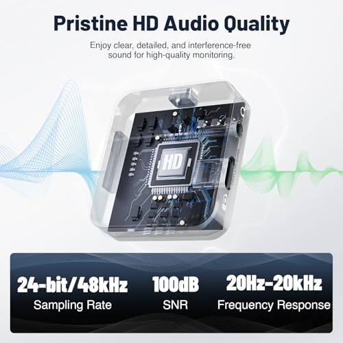 Image of MELONARE Portable Wireless in Ear Monitor System w / 2 Receivers, Mono /Stereo Switch, Wireless Audio Transmitter and Receiver, 24bit /48kHz Audio, OTG Input, IEM for Live, Studios, Bands (PM-2S-2R)