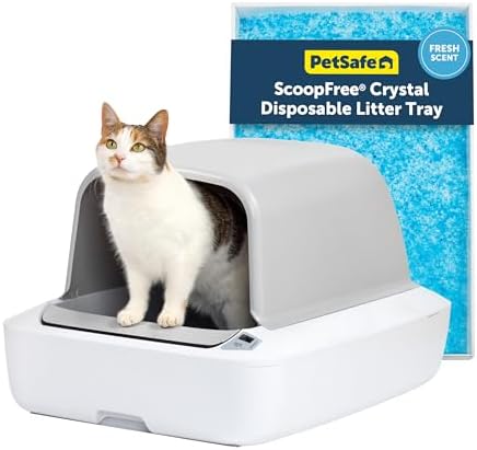 PetSafe ScoopFree Crystal Pro Self-Cleaning Cat Litter Box System – Enclosed Front-Entry – Advanced ...