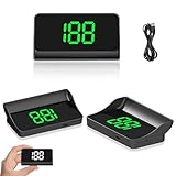 Head up Display Car GPS Digital Speedometer, Windshield Speedometer Projector, USB Cable Plug and Play, Automatic Brightness Adjustment, Large Font Display (Green)