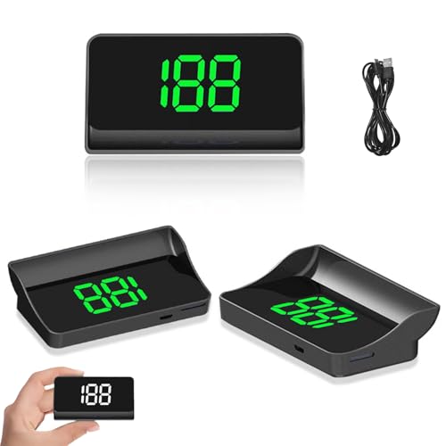 Head up Display Car GPS Digital Speedometer, Windshield Speedometer Projector, USB Cable Plug and Play, Automatic Brightness Adjustment, Large Font Display (Green)