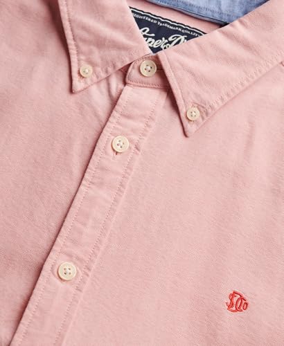 Superdry Preppy Oxford L/S Shirt M4011100A Peach Amber Pink Chambray XL