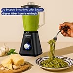 Safecourt Standmixer – Kraftvoller Smoothie Maker, Blender & Mixer [1200W & 1,5L Glasbehälter] – für Smoothies, Shakes, Suppen, Dips und mehr [inkl. 600ML BPA-freier To-Go Becher] – Bild 3