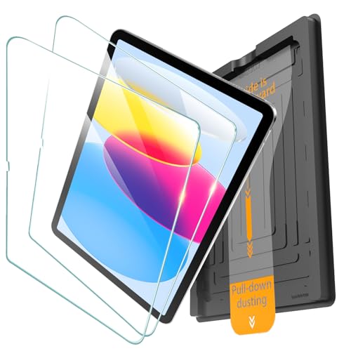 Image of JKSML 2-Pack Screen Protector for iPad A16 11th /10th Generation 11 /10.9 inch 2025 /2022, Tempered Glass UltraFit Tray for Easy Installation, Case Friendly, Bubble-Free, Face ID & Apple Pencil Support