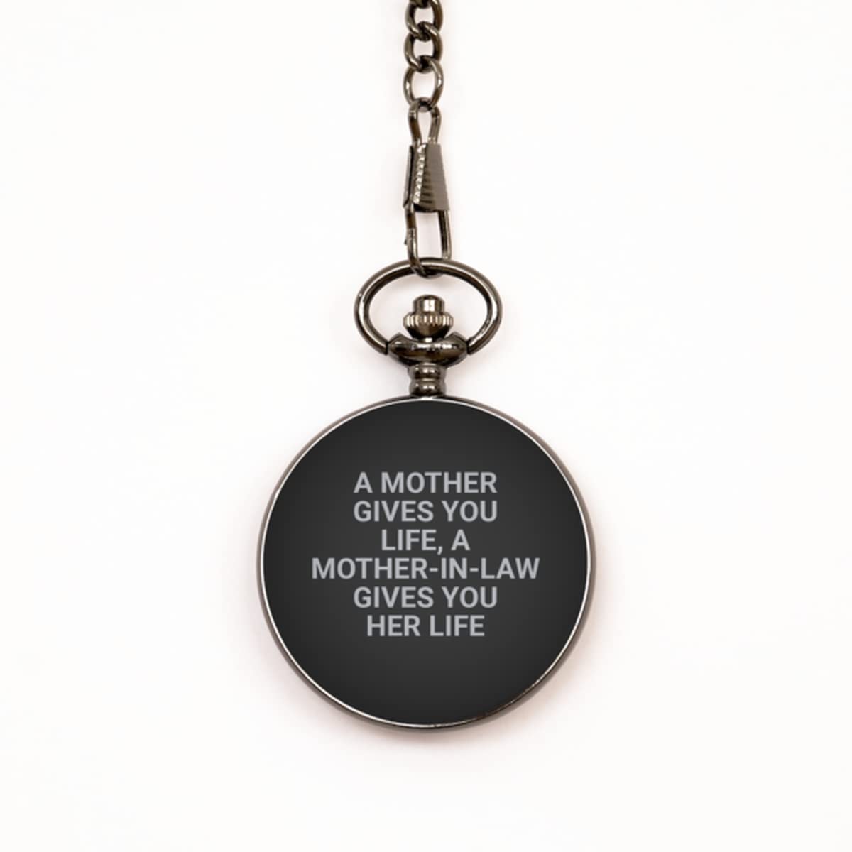 to My Mother-in-Law Black Pocket Watch, Gives You Life, Valentines Gifts for Mother-in-Law from Daughter-in-Law, Birthday Gifts for Women