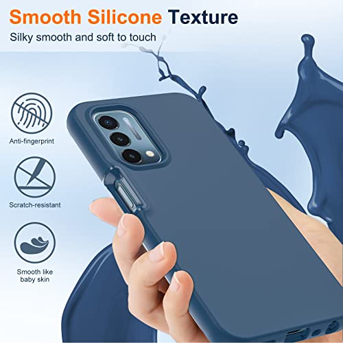 Leyi Oneplus Nord N200 5G Case - Liquid Silicone Protective Cover, Shockproof, Full-Body, For Women Men Girls, Blue #TOP4