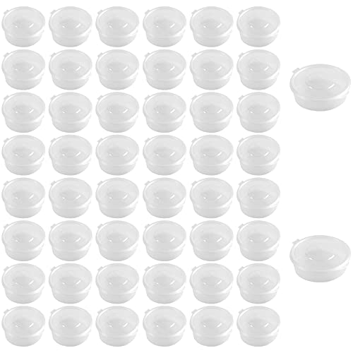 HONGFU Lot de 50 Pots à Sauce en Plastique avec Couvercle articulé, sans BPA, De La Sauce Alimentaire Porte-Gobelets RÉCipients avec Couvercles pour Barbecue Picnic Restaurant (50ml)