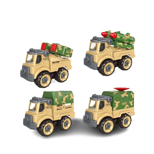 UKR 4 Cars Playset Military Checkpoint Traffic Signs Gift Set Large Boys Birthday Gift Assembly