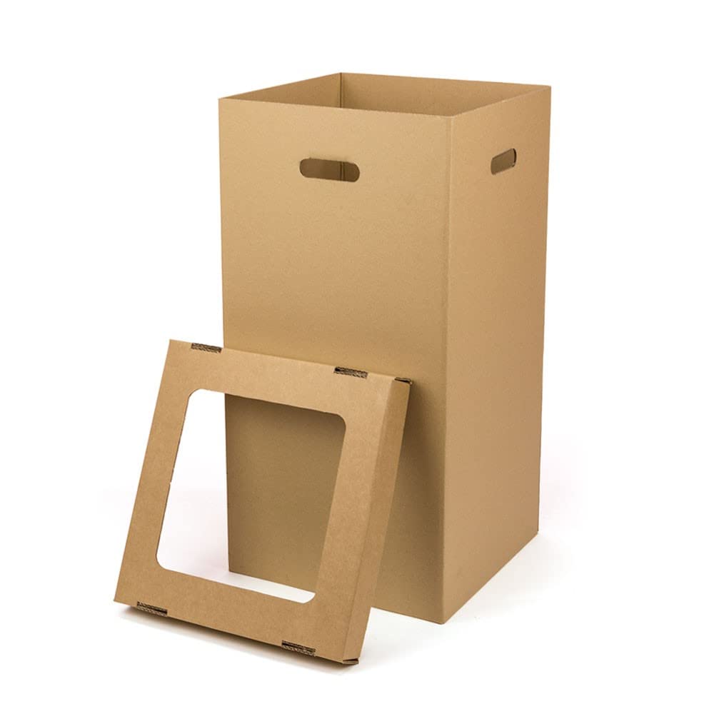 Pack 5 unidades - PAPELERA EVENTOS TAPA MARRON ORGANICO 37 x 37 x 70