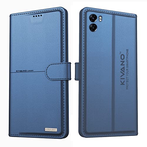 Image of KIVANO Oppo A77 4G Professional Series Wallet Case | Luxurious Design | Premium | PU Leather Flip Case Back Cover - Dark Blue