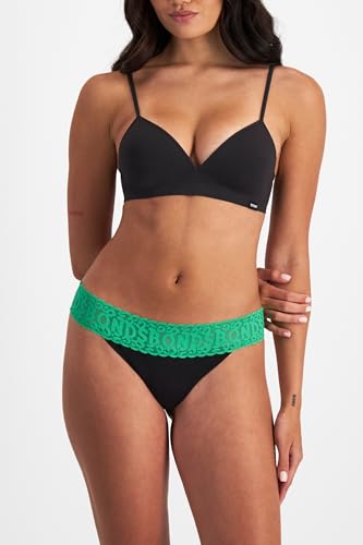 Bonds Women's Underwear Thong Pack, Lace-top Icons Panties for Women, Stretchy Cotton-blend, Low-rise Underwear, 3-pack4