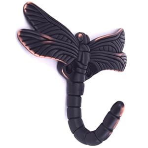 Dragonfly hooks wall hooks for hanging oil rubbed bronze coat hooks wall mounted towel hooksheavy duty key holder for decorpack of 4  urban country home decor