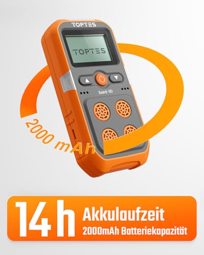 TopTes Guard-101 Gasmelder, 4 Gasmelder Für H2S, CO, LEL Und O2, Mit Vibration, Licht- Und Tonalarm, 14 Stunden Batterielaufzeit, Explosionsgeschützt, Für Arbeit Und Zuhause - Orange