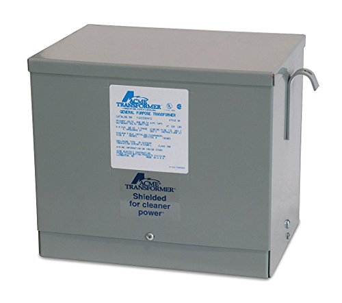 Acme Electric T2A533291S Dry Type Distribution Transformer, 3 Phase, 480V Delta Primary Volts, 240V Delta/120V Tap Secondary Volts, 60 Hz, 6 kVA