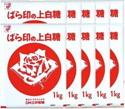 Amazon.co.jp: ばら印の上白糖, 砂糖, 1kg × 10袋セット, シュガー