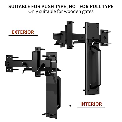 Bdmetals Gate Latch Heavy Duty For Wooden Fence, Aluminum Double Side Swinging Door Latch Gate Hardware,Self Locking Outswinging Door Latch Gate For Garden Farm #TOP1