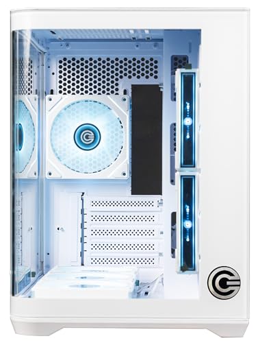 Image of Circle Lucid Curve MX Mid Tower Computer Case | Gaming Cabinet - White | Panoramic Curved Glass | Support M-ATX and ITX | Pre Installed 3X Bottom, 2X Side and 1X Rear 120MM Infinity Mirror ARGB Fans