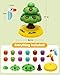 Montessori Toy for 2 Year Old Girl and Boy, Rotating Tree with 6 Fruits & Bird, Fine Motor Skills Toys for Age 2-4, Light Up & Christmas Music Toddler Learning Toys, Gift for Baby Boy Girl Age 1-3