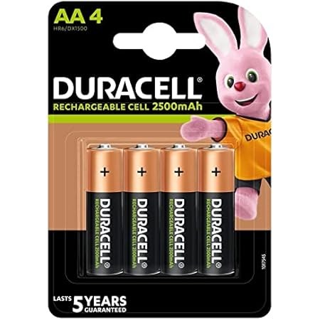 Duracell Rechargeable AA 2500 mAh Batteries Ideal for Xbox Controller, Pack of 4