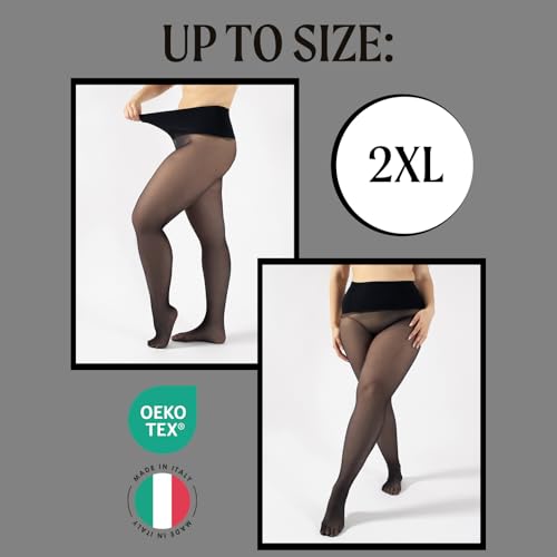 Image of CALZITALY Seamless Sheer Tights, Comfortable Waistband, 15 Denier Pantyhose Multi Colors Made in Italy