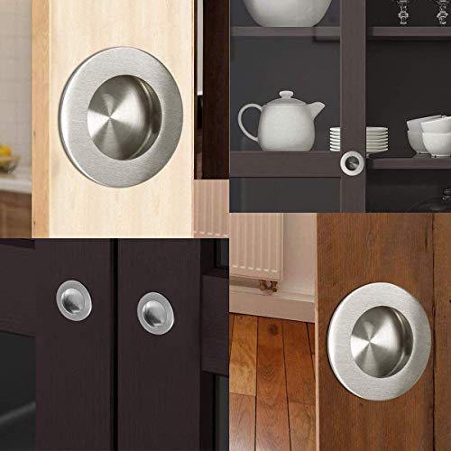 ZHANChen Griffmuschel Schiebetür Muldengriff 304 Edelstahl Schiebetürgriff Rund für Schubladen Schrank Kleiderschrank Schminktisch Muschel mit 8 Schraube 4Stück