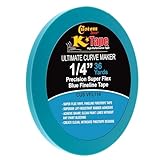 Custom Shop Vinyl Fineline Pinstripe Tape, Blue 1/4' x 36 Yard Roll - Create Sharp Graphic Design Curves, Mask Fine Lines, Conformable Paint Masking Striping Tape for Auto, Motorcycle, Flame Painting