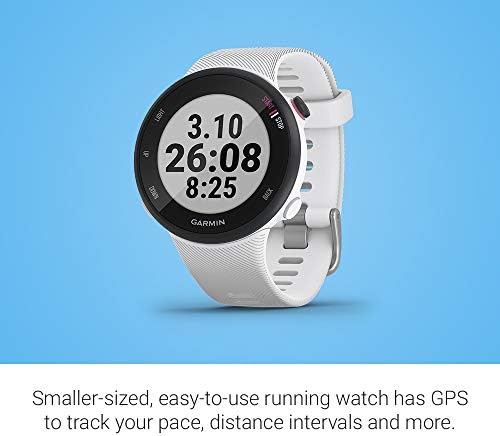 Garmin 010-02156-00 Forerunner 45s, 39MM Easy-to-Use GPS Running Watch with Garmin Coach Free Training Plan Support, White