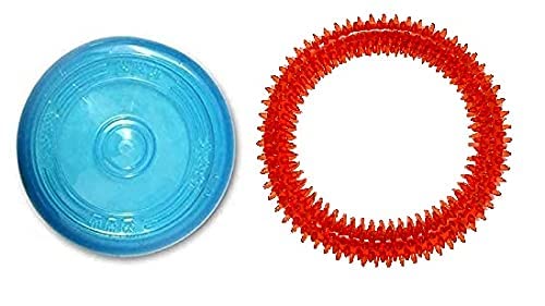 SR VISION Non-Toxic Eco-Friendly Interactive Frisbee Pet Dog Toy Flying Discs with Teeth Cleaning Rope for Puppy - Pack of 2 (B09NLSDGK6) Amazon Price History, Amazon Price Tracker