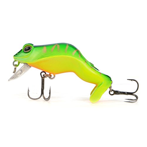Cabo Diving Hard Plastic Frog Lure Fishing Bait, Dark Green #TOP2