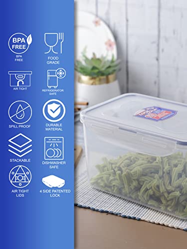 Image of LocknLock Classics Tall Rectangular Food Container With Lid (1000 ml) | Airtight Leak Proof Container for Kitchen Storage Set| BPA Free, Multipurpose Fridge, Grocery Plastic Container Set (HPL812)