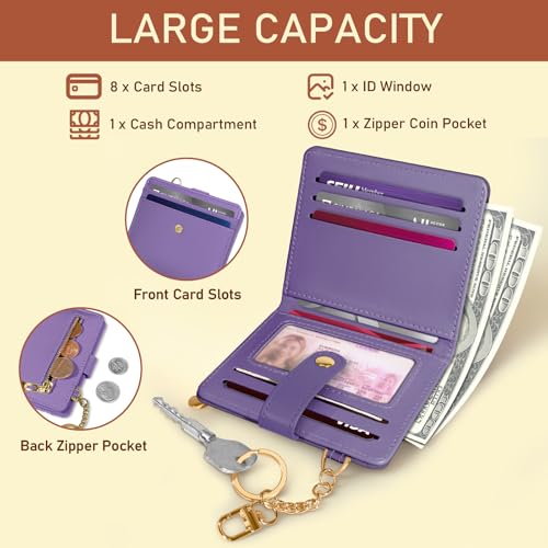 Image of Jogjam Purple Rfid Women Wallet, Small Slim Thin Compact Credit Card Holder