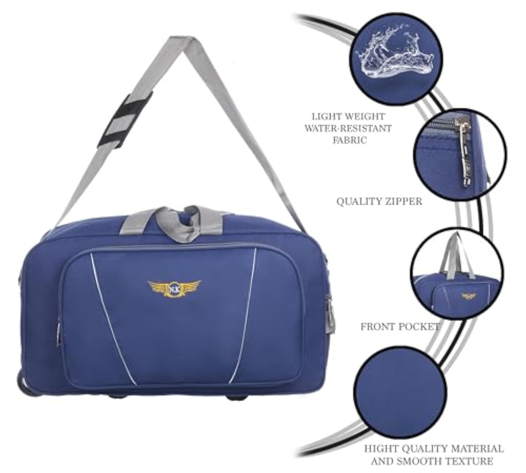 65 Litre Lightweight Travel Duffle Bag with Wheels
