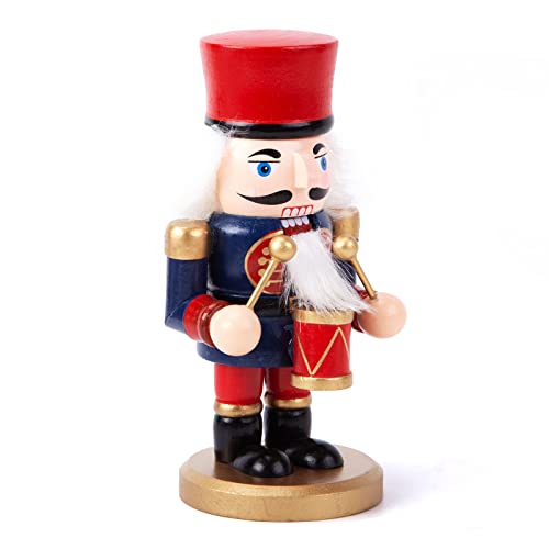 AMOR PRESENT Chubby Nutcracker Christmas Ornament, Wooden Nutcracker for Shelves, Table, Fireplace (7 Inch)