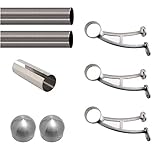 KegWorks 8' Bar Foot Rail Kit - Polished Stainless Steel - Includes: 2