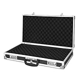 iKayaa Aluminum Framed Hard Locking Pistol Gun Case Handgun Revolver Carry Storage Box With 2 Combination Lock