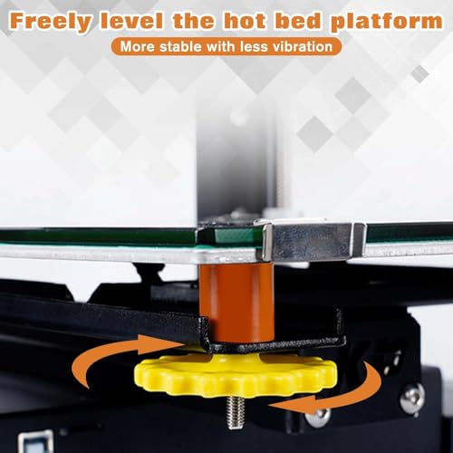 LEONTOOL 3D Printer Heatbed Leveling Parts, Silicone Column Solid Bed Mount 18mm 16mm 16 PCS Heat-Resistant Silicone Buffer & Spring Stable Hotbed Tool Compatible with Cr-10 Ender 3 Bottom Connect - Image 2