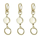 3 Pack Heavy Duty Retractable Badge Reel Metal ID Badge Holder with Belt Clip Key Ring for Name Card