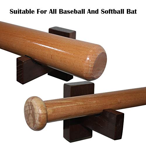 Bijun Baseball Bat Display Wall Mount, Baseball Bat Wall Mount Holder, Softball Bat Hanger Horizontal Organizer Wall Rack, Bat Souvenir Stand, Bat Storage Shelf (Olive Level) #TOP3