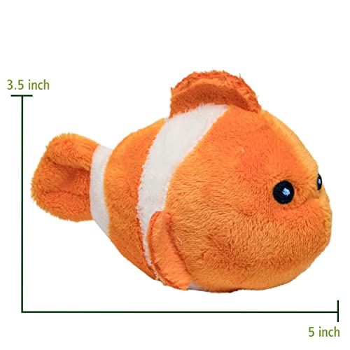Wildlife Tree 12 Pack Clownfish Mini 4 Inch Small Stuffed Animals, Bulk Bundle Ocean Animal Toys, Sea Party Favors For Kids #TOP3