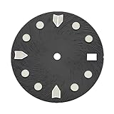 LNQKJXIIA Reloj NH35 Luminoso con manecillas Verdes de 3,8' y Corona a Las 3 en Punto.(Noir)