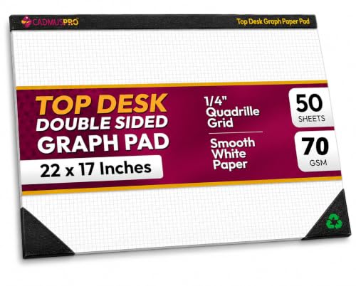 Bloc CADMUSPRO Graph Paper Pad cuadriculado para proyectos y bocetos técnicos