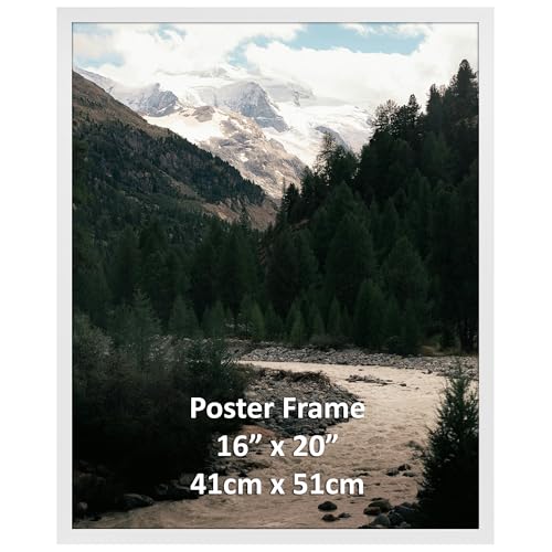 Giftgarden Bilderrahmen 40x50 cm Einzel Rahmen für 50x40 cm Fotos und Bilder | Großer Posterrahmen ausschließlich für horizontale oder vertikale Wandmontage Weiß Fotorahmen