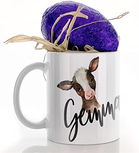 Hairyworm Personalised Mug and Milk Chocolate Easter Egg Gift Set, Customised with Name/Number/Text, (11oz) White Mug with Red Football Shirt, Football Mug