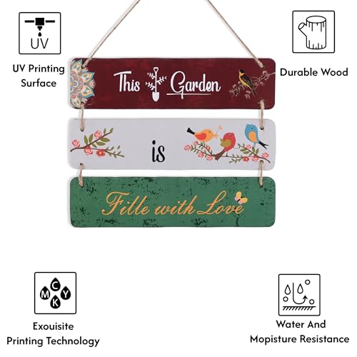 Image of Kuber Industries 3 Layered Wooden Inspirational Quotes Wall Hanging Decoration for Living Room, Bedroom & Office | Wall Art Home Decor Items for Hall, Entry Door & Staircase | Multicolor