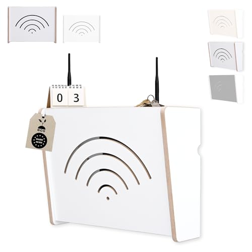 MOE UHANE Router Schrank - Router Aufbewahrungsbox - Router Verstecken - Router box - Wall box - Wallboxen - Wlan Regal - Wifi Schrank - Made in EU